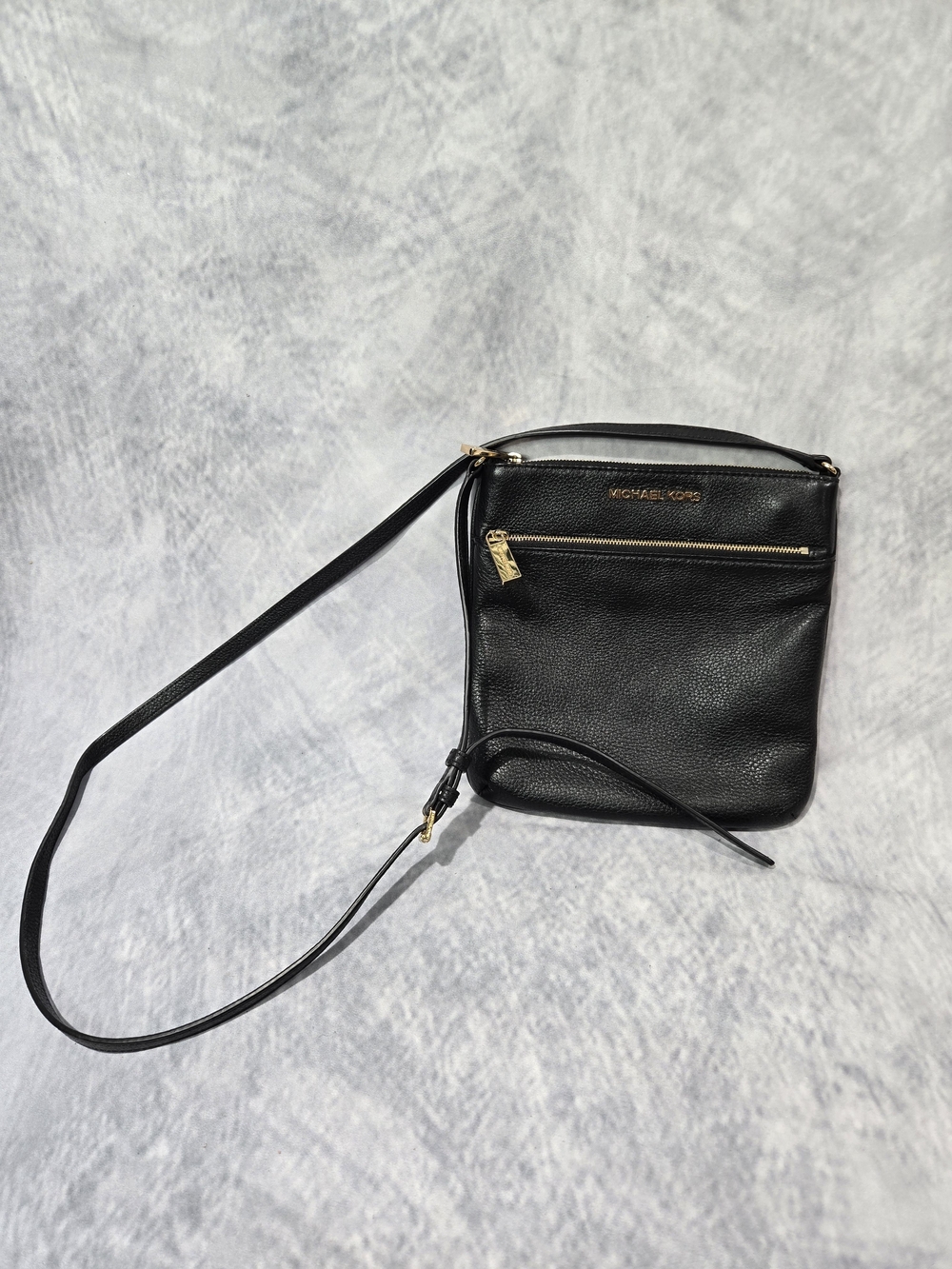 Michael Kors Black Pebbled Leather Crossbody Bag